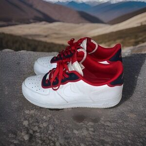 Nike Air Force 1 Low White Obsidian Red Double Layer Mens 11 AO2439-100 Sneakers